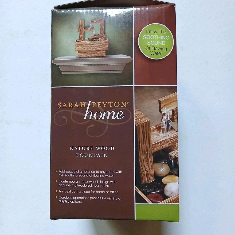 Sarah Peyton Cordless Tabletop Water Fountain Tranquility Meditation NIB